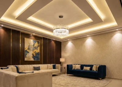 False ceiling, lighting & wall décor